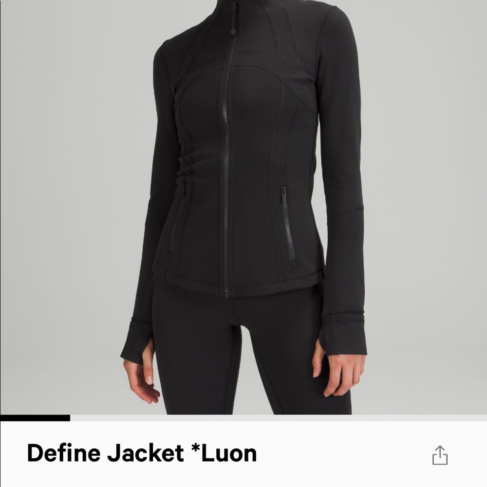 Lululemon define jacket black size 6
